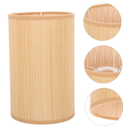 FIXOSHEE Lampenschirm Pendelleuchte Gewebt Rund Tisch Stehlampe Ersatz Lampenabdeckung Natürliches Material Rustikal Leicht Montierbar Wohnzimmer Schlafzimmer Büro von FIXOSHEE