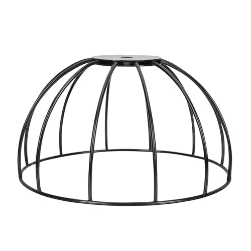 FIXOSHEE Lampenschirm aus Schmiedeeisen Runder DIY Lampenhalter Schwarz Langlebiger Lampenschirm für Tischlampe und Pendelleuchte Einfache Montage Geeignet für Zuhause und Gewerbe von FIXOSHEE