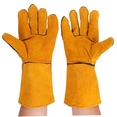 FIXOSHEE Lange Strapazierfähige Arbeitshandschuhe mit Baumwollfutter Hitzebeständig und Schützend für Gartenarbeit Bau und Handwerk Unisex Gelb FIXOSHEE Lange Strapazierfähige Arbeitshandschuhe mit Baumwollfutter Hitzebeständig und Schützend für Gartenarbeit Bau und Handwerk Unisex Gelb von FIXOSHEE