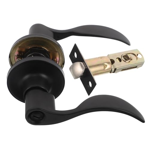 FIXOSHEE Mattschwarzer Wellen türgriff mit Schloss und Schlüssel Geräuschloser Türdrücker für Schlafzimmer und Badezimmer Edelstahl Sichere Privatsphäre Robustes Türbeschlag hardware von FIXOSHEE