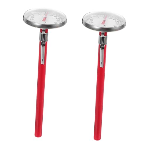 FIXOSHEE Mechanisches Auto Thermometer für Klimaanlage Innenbereich Temperaturanzeige Pack Einfache Montage Batteriefrei Rote Dekoration für Fahrzeugarmaturenbrett von FIXOSHEE