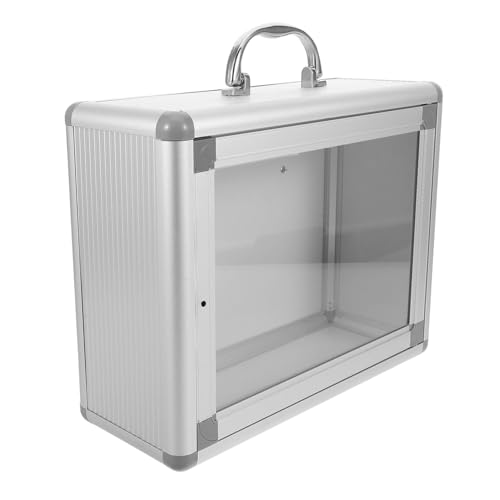 FIXOSHEE Medikamentenbox zur Wandmontage Notfall medizinischer Fall Tablettenbehälter Hängender Medikamentenkoffer Medizin Fall Vorschlagsboxen Wandschrank Metall Silber von FIXOSHEE