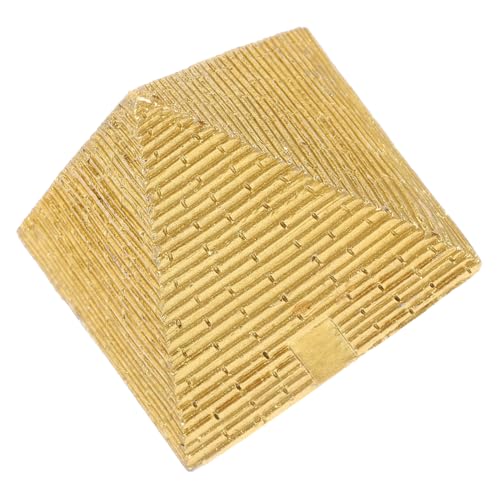 FIXOSHEE Miniatur Ägyptische Pyramide Figur Resin Modell Dekoration für Schreibtisch Regal Bonsai Wohnzimmer Feng Shui Goldfarben von FIXOSHEE