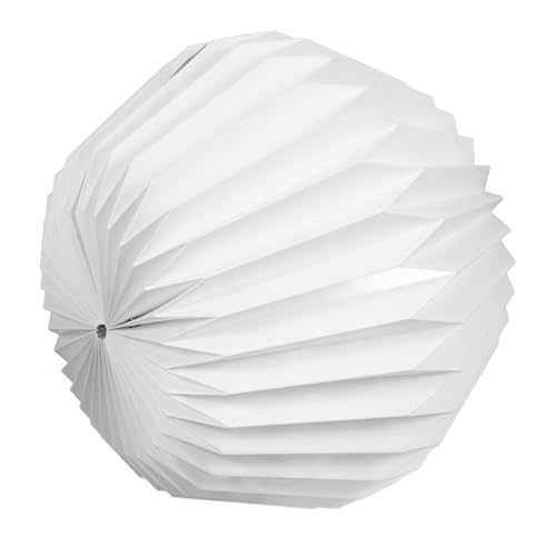 FIXOSHEE Moderner Faltbarer Lampenschirm aus Weißem Papier Geometrisches Origami Design Dekorative Hängelampe Abdeckung Einfache Montage für Wohnzimmer Schlafzimmer und Essbereich von FIXOSHEE