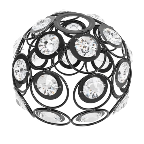 FIXOSHEE Moderner Lampenschirm aus Metall mit Glaseinsatz Dekorativer Lampenschirm für Deckenleuchte Langlebig Hohlgearbeitet Sanfte Lichtstreuung Rustikaler Stil Passend für Diverse von FIXOSHEE