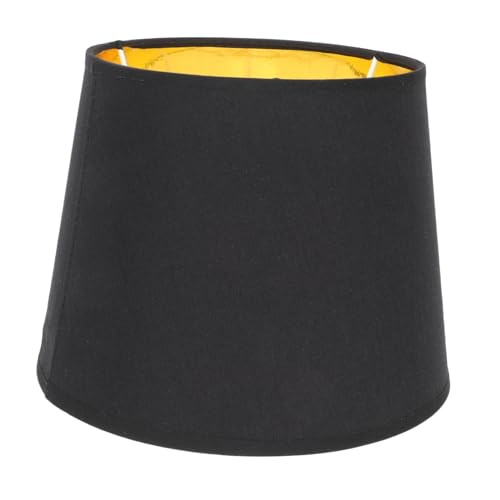 FIXOSHEE Moderner Stoff Lampenschirm für Tischlampe Konischer Lampenbezug in Schwarz und Gold Dekorativer Lampenschirm für Wohn und Schlafzimmer Einfach zu Montieren Langlebig und Elegant von FIXOSHEE