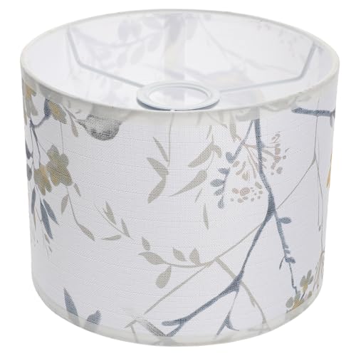 FIXOSHEE Moderner Stoff Lampenschirm mit Blumenmuster Kleine Trommel Form Dekorativer Ersatz für Tischlampe Leicht zu Installieren Geeignet für Wohnzimmer und Schlafzimmer von FIXOSHEE