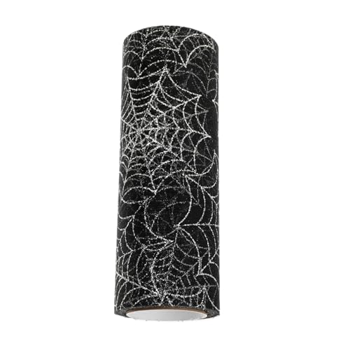 FIXOSHEE Organza Spinnennetz Band Yards Halloween Dekoration Schwarz Silber Weiches Mesh Gruseliges DIY Bastelband für Kränze Spinnennetz Design für Schaurige Festdeko FIXOSHEE Organza Spinnennetz Band Yards Halloween Dekoration Schwarz Silber Weiches Mesh Gruseliges DIY Bastelband für Kränze Spinnennetz Design für Schaurige Festdeko von FIXOSHEE