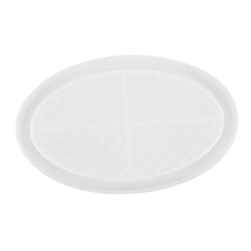 FIXOSHEE Ovales Silikonform für Resin Craft Langlebige Antihaftbeschichtete Epoxidharz Gießform Ovaler Fischschuppen Tablett Mold für DIY Schmuckaufbewahrung und Dekoration Leicht zu von FIXOSHEE