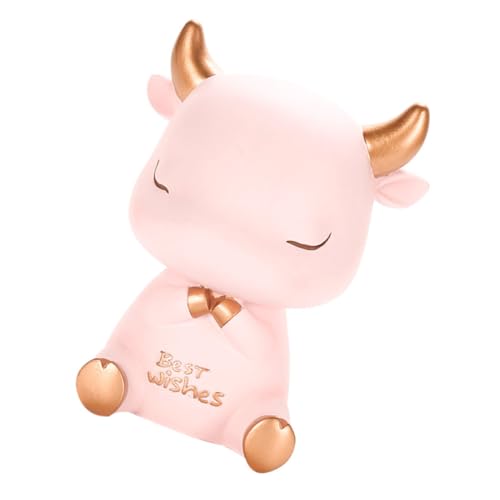FIXOSHEE Ox Year Dekoration Süße Große Kalb Figur Desktop Schmuck Stabile Bunte Büro Schrank Wohnzimmer Ornamente Geschenkidee von FIXOSHEE