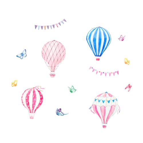 FIXOSHEE PVC Abnehmbare Wandsticker Heißluftballons Kinderzimmer Wandtattoo Selbstklebend für Glatte Wände Fenster Türen Kreative Dekoration von FIXOSHEE