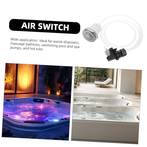 FIXOSHEE Pneumatischer Luftdruckschalter Push button aus Robustem Kunststoff Metall Einfache Ein aus steuerung für Duschwanne Massagewanne Müllentsorgung Vielseitig Einsetzbar von FIXOSHEE