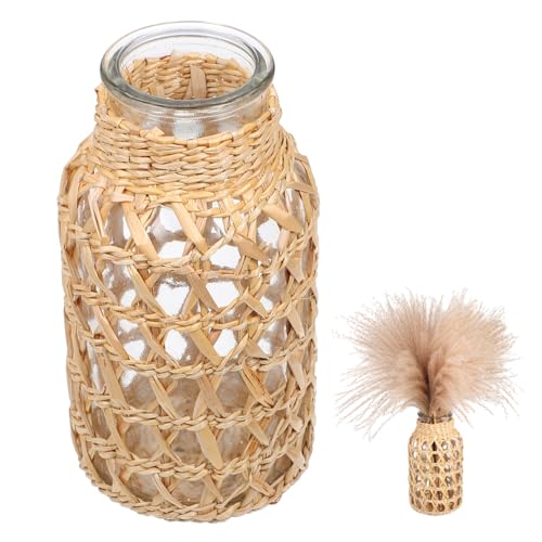 FIXOSHEE Rattan Geflochtene Glasvase S Dekorative Hydroponik Vase Leicht und Stilvoll für Büro Balkon Zuhause Eleganter Vintage Blumenschmuck Einfach zu Reinigen und Vielseitig Einsetzbar FIXOSHEE Rattan Geflochtene Glasvase S Dekorative Hydroponik Vase Leicht und Stilvoll für Büro Balkon Zuhause Eleganter Vintage Blumenschmuck Einfach zu Reinigen und Vielseitig Einsetzbar von FIXOSHEE