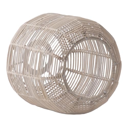 FIXOSHEE Rattan Pendelleuchte Lampenschirm aus Flecht rattan mit Stabilem Eisenring Vielseitiger Deckenlampenschirm für Esszimmer Küche Bar Hotel und Wohnzimmer Installieren von FIXOSHEE