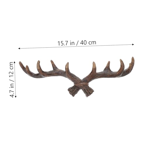 FIXOSHEE Resin Vintage Hirschgeweih Wandhaken Groß Braun Dekorativer Garderobenhaken für Mäntel Schlüssel Handtücher Robustes Antikes Design Einfach zu Montieren für Flur Wohnzimmer von FIXOSHEE