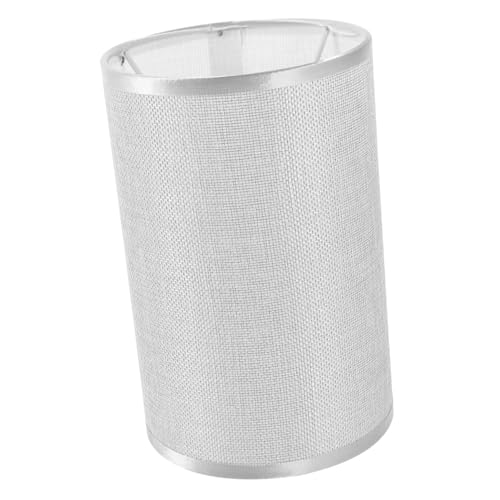 FIXOSHEE Runder Stoff Lampenschirm für Nachttisch Tischlampe Eleganter Grauer Leinenbezug Leichter und Robuster Lampenschirm für Schlafzimmer Wohnzimmer Arbeitszimmer Einfache Montage von FIXOSHEE