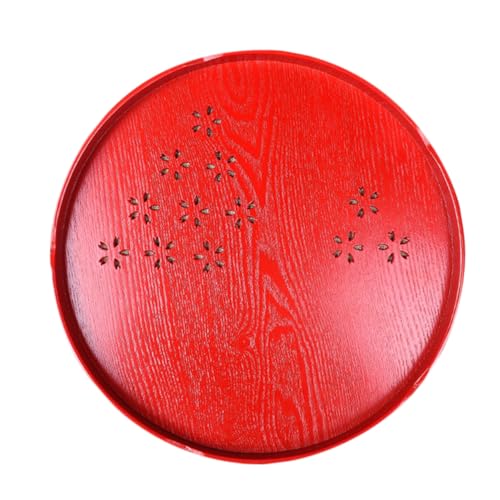 FIXOSHEE Rundes Holztablett mit Hohlmuster Dekoratives Rotes Teetablett aus Nachhaltigem Material Vielseitig als Hochzeitszubehör und Alltagstablett Feine Verarbeitung Praktische FIXOSHEE Rundes Holztablett mit Hohlmuster Dekoratives Rotes Teetablett aus Nachhaltigem Material Vielseitig als Hochzeitszubehör und Alltagstablett Feine Verarbeitung Praktische von FIXOSHEE
