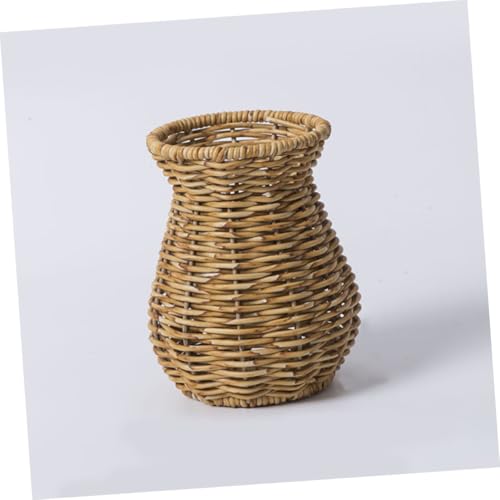 FIXOSHEE Rustikale Dekorative Kunststoffvase in Rattan Optik Handgefertigt Glatte Oberfläche für Getrocknete Blumen Hochzeit und Tischdekoration Stilvolles Wohnaccessoire für Gemütliche FIXOSHEE Rustikale Dekorative Kunststoffvase in Rattan Optik Handgefertigt Glatte Oberfläche für Getrocknete Blumen Hochzeit und Tischdekoration Stilvolles Wohnaccessoire für Gemütliche von FIXOSHEE