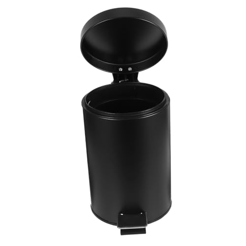FIXOSHEE Schwarzer Küchen mülleimer aus Eisen mit Fußpedal und Deckel Kompakter Runder Abfalleimer für Wohnzimmer Büro und Schlafzimmer Tragbarer Müllbehälter für Haushaltsabfälle FIXOSHEE Schwarzer Küchen mülleimer aus Eisen mit Fußpedal und Deckel Kompakter Runder Abfalleimer für Wohnzimmer Büro und Schlafzimmer Tragbarer Müllbehälter für Haushaltsabfälle von FIXOSHEE