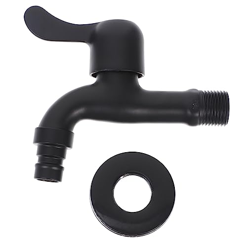 FIXOSHEE Schwarzer Wasserhahn für Waschmaschinen Hochwertiges Badezimmer und Küchenzubehör mit Platzsparendes Design Installieren Rostfrei von FIXOSHEE