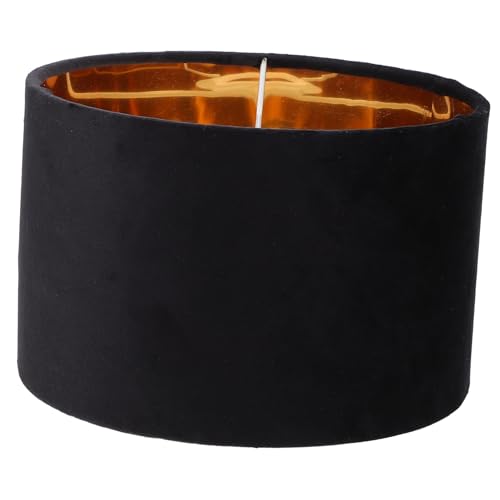 FIXOSHEE Seidiger Samt Lampenschirm mit Goldfarbener Innenbeschichtung Schwarzer Stoffbezug Stilvolles Lampenzubehör für Tischleuchte Dekoratives Wohnaccessoire Langlebig und Elegant von FIXOSHEE