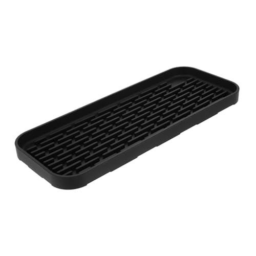 FIXOSHEE Silikon Abtropfmatte rutschfest Hitzebeständig Küchen und Badezimmer Haushalts Organizer Schwarzes Multifunktionales Trocken und Aufbewahrungs Tablett von FIXOSHEE