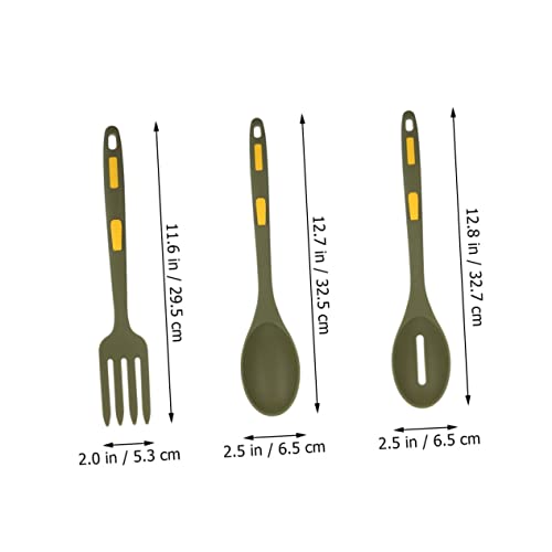 FIXOSHEE Silikon Kochlöffel Set Teilig Spaghetti und Schöpflöffel mit Hitzebeständig Antihaftbeschichtet für Beschichtetes Kochgeschirr Ergonomisch Leicht Sicher Küchenutensil von FIXOSHEE