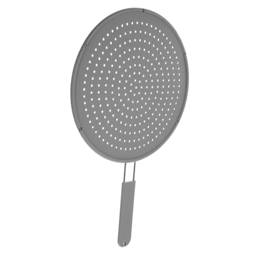 FIXOSHEE Silikon Spritzschutz Pfannensieb mit Griff Fett und Fettspritzschutz für Bratpfannen Hitzebeständiger Transparenter Spritzschutz für Küche und Pfannen Praktisches Kochzubehör von FIXOSHEE