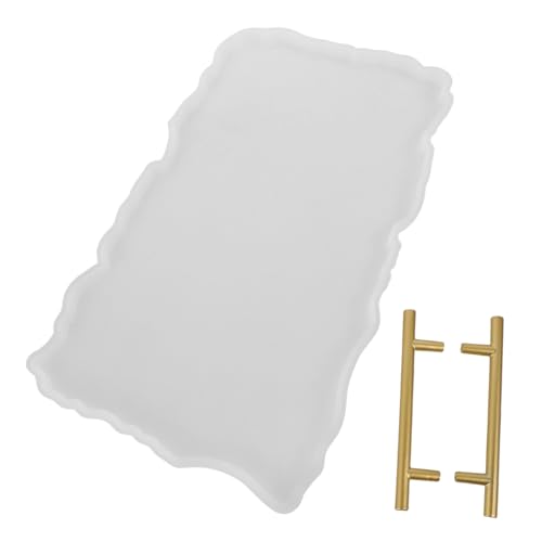 FIXOSHEE Silikonform Tray Gießform mit Griffen Epoxidharz Diy Tablett Form Unregelmäßiges Design Robustes Silikon Einfaches Entformen für Schmuckhalter und Wohnaccessoires von FIXOSHEE