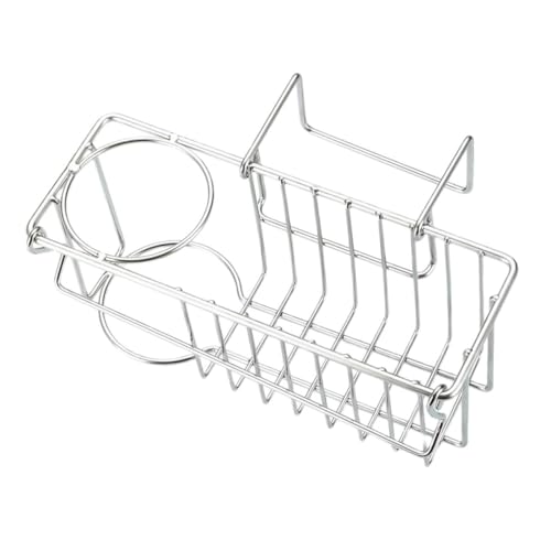 FIXOSHEE Spülbecken Organizer aus Multifunktionaler Schwammhalter mit Haken für Geschirrtücher und Abtropfschale Platzsparendes Design für Küche von FIXOSHEE