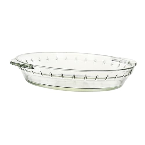 FIXOSHEE Temperaturbeständiger Glasbackteller aus Gehärtetem Mikrowellen und Ofenfest Vielseitig für Backen Dämpfen und Servieren Spülmaschinengeeignet Glatte Oberfläche Ergonomisch von FIXOSHEE