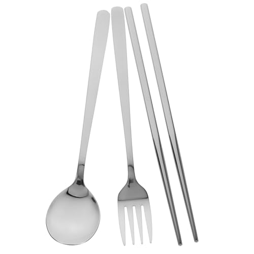 FIXOSHEE Tragbares Teiliges Edelstahl Besteckset Silber mit Gabel Löffel Essstäbchen und Schiebebox Wiederverwendbar Leicht und Kompakt für Camping Picknick und Lunch Unterwegs FIXOSHEE Tragbares Teiliges Edelstahl Besteckset Silber mit Gabel Löffel Essstäbchen und Schiebebox Wiederverwendbar Leicht und Kompakt für Camping Picknick und Lunch Unterwegs von FIXOSHEE