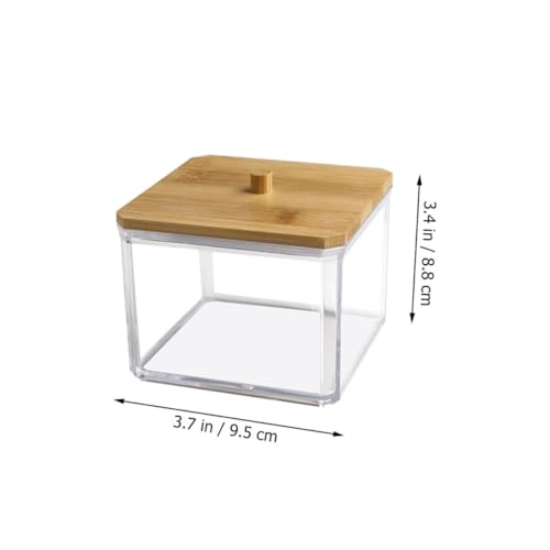 FIXOSHEE Transparente Aufbewahrungsbox mit Bambusdeckel Staubgeschützter Wattepads Halter und Wattestäbchen Spender Multifunktionaler Kosmetik Organizer für Badezimmer und Schminktisch FIXOSHEE Transparente Aufbewahrungsbox mit Bambusdeckel Staubgeschützter Wattepads Halter und Wattestäbchen Spender Multifunktionaler Kosmetik Organizer für Badezimmer und Schminktisch von FIXOSHEE