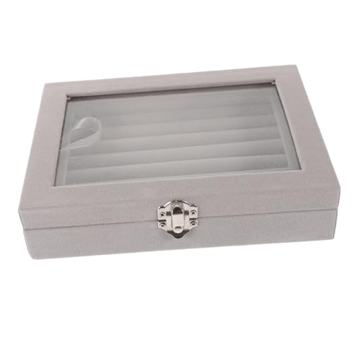 FIXOSHEE Transparente Schmuckaufbewahrungsbox Innenfutter Multifunktionaler Organizer für Ringe Ohrringe Halsketten Stapelbar Tragbar Kratzfest Große Kapazität Graue Aufbewahrungsbox für FIXOSHEE Transparente Schmuckaufbewahrungsbox Innenfutter Multifunktionaler Organizer für Ringe Ohrringe Halsketten Stapelbar Tragbar Kratzfest Große Kapazität Graue Aufbewahrungsbox für von FIXOSHEE