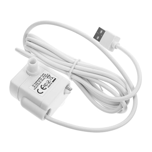 FIXOSHEE Trockenlauf Wasserpumpe mit LED für Katzenbrunnen Leise Kleine Tauchpumpe aus Energiesparend Langlebig Kompatibel mit Haustier Trinkbrunnen und Fontänen von FIXOSHEE