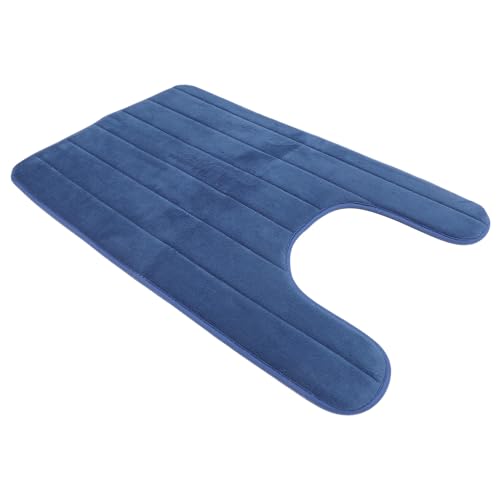 FIXOSHEE U Förmige Wc Matte aus Fleece mit Memory Schaum rutschfeste Badvorleger Saugfähige Toiletten Fußmatte in Atmungsaktiv Schnell Trocknend Waschbar für Badezimmerboden von FIXOSHEE