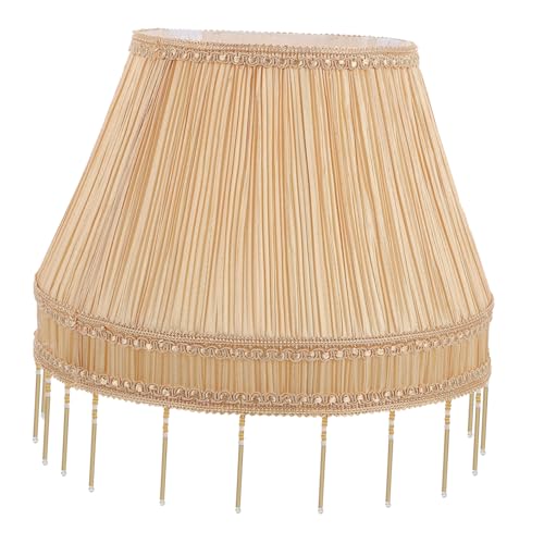 FIXOSHEE Versatile Vintage Stofflampenschirm aus Langlebigem Baumwollstoff Dekorativer Lampenschirm für Tischlampe und Stehleuchte Apricotfarben Fassung Geeignet für Wohnzimmer von FIXOSHEE