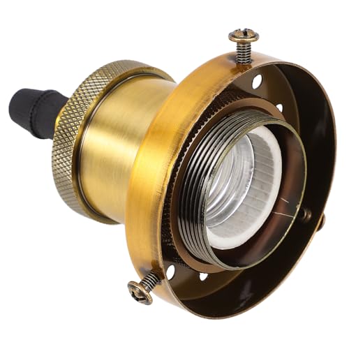 FIXOSHEE Vintage Lampenfassung aus Aluminium Retro Stil Hängelampe Sockel mit Schraubring Industrie Design für DIY Beleuchtung Wohnzimmer Büro Patio von FIXOSHEE