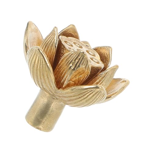 FIXOSHEE Vintage Lotusblüten Messing Türgriff Retro Stil Schrankgriffe für Möbel Küche Kleiderschrank Kompatibel Einfache Montage Langlebig Farbbeständig von FIXOSHEE