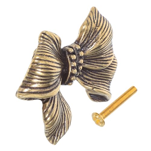 FIXOSHEE Vintage Messing Bowknot Schubladengriff Einloch Metallgriff für Kommode Schrank Tür Retro Antik Stil Eleganter Ziehgriff aus Langlebigem Messing FIXOSHEE Vintage Messing Bowknot Schubladengriff Einloch Metallgriff für Kommode Schrank Tür Retro Antik Stil Eleganter Ziehgriff aus Langlebigem Messing von FIXOSHEE