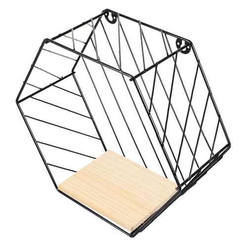 FIXOSHEE Wandregal aus Robustem Eisen Wandmontiertes Hexagon Design Rostfrei Platzsparend Großes Fassungsvermögen für Wohnzimmer und Badezimmer Modernes Aufbewahrungssystem von FIXOSHEE