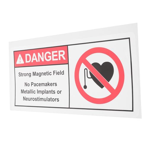FIXOSHEE Warnaufkleber Magnetfeld Warnschild Stark Haftend Sicherheitsaufkleber für Glatte Oberflächen Langlebig Geeignet für Krankenhäuser und Sicherheitsbereiche von FIXOSHEE