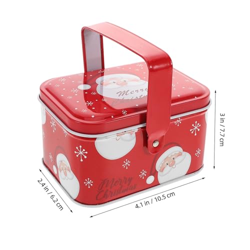 FIXOSHEE Weihnachtliche Blechdose mit Praktischem Griff Wiederverwendbare Geschenkbox für Süßigkeiten und Kekse Tragbare Metallbox für Partygeschenke und Festliche Aufbewahrung Dekorative von FIXOSHEE