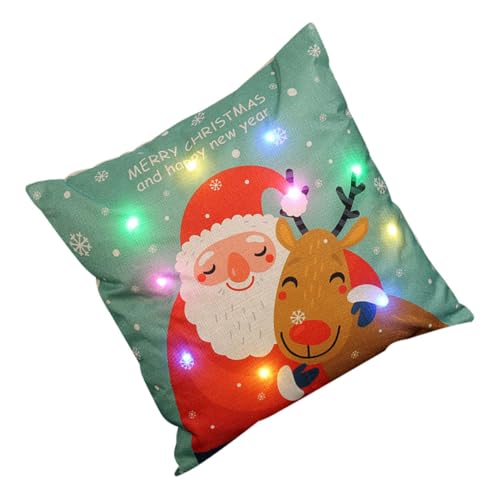 FIXOSHEE Weihnachtliche Leucht Kissenhülle aus Leinen Dekoratives Sofakissen mit LED Lichtern Weihnachtliche Kissenhülle für Wohnzimmer Schlafzimmer und Auto ohne Kissenfüllung Langlebig FIXOSHEE Weihnachtliche Leucht Kissenhülle aus Leinen Dekoratives Sofakissen mit LED Lichtern Weihnachtliche Kissenhülle für Wohnzimmer Schlafzimmer und Auto ohne Kissenfüllung Langlebig von FIXOSHEE