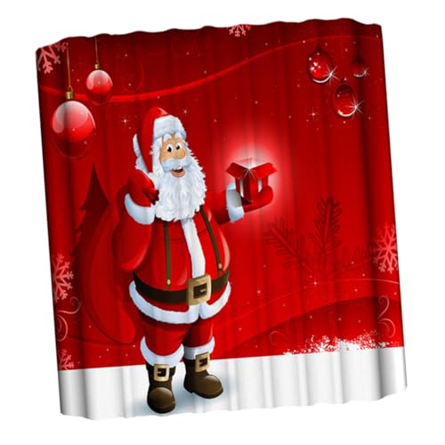 FIXOSHEE Weihnachtlicher Duschvorhang mit Santa Motiv und Schimmelresistent Inklusive Metallösen zur Einfachen Befestigung für Badewanne und Dusche FIXOSHEE Weihnachtlicher Duschvorhang mit Santa Motiv und Schimmelresistent Inklusive Metallösen zur Einfachen Befestigung für Badewanne und Dusche von FIXOSHEE