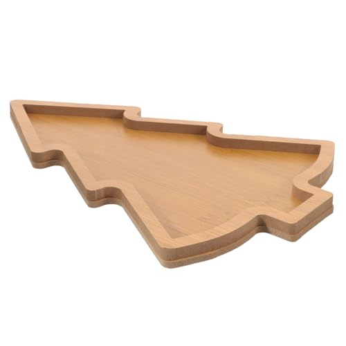 FIXOSHEE Weihnachtliches Serviertablett aus Holz Weihnachtsbaumform Multifunktionales Vorspeisen und Snacktablett für Party Obst und Soßen Dekoratives Xmas Food Plate für Zuhause und Büro von FIXOSHEE