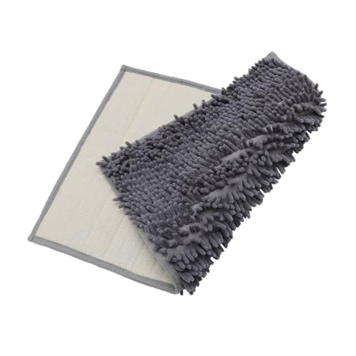 FIXOSHEE rutschfeste Chenille Badematte Dunkelgrau Schnell Trocknend Saugfähige Wasseraufnahme Matte Waschbar Leicht und Faltbar für Badezimmer und Küchentüren Modernes Design von FIXOSHEE
