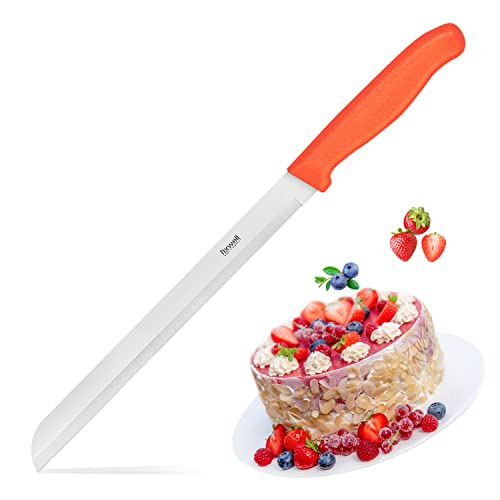 Fixwell® Tortenmesser, orange I scharfes Konditormesser mit Sägeschliff für Torten, Kuchen und Co. – sehr langlebig, rostfrei | spülmaschinenfest & lebensmittelecht | 100% Made in Germany seit 1958 von FIXWELL Made in Germany