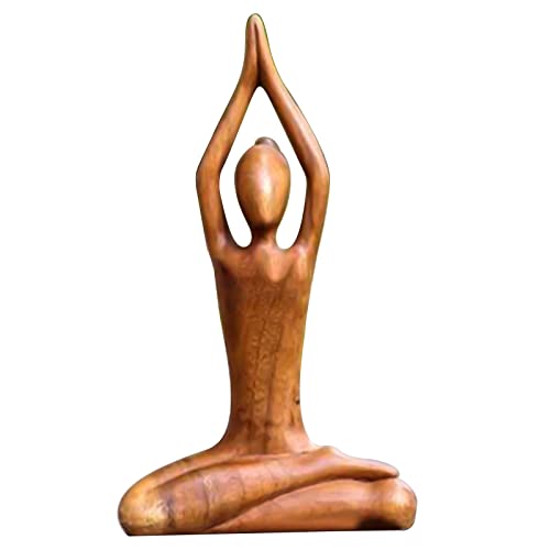 FIYSON Frau Skulptur Yoga-Pose Figur,Body Talk Skulptur Yoga,Polyresin Yoga-Statuen Mädchen Arts Deko Heim Tisch Dekorative für Wohnzimmer Schlafzimmer Büro Geschenk für Yoga-Liebhaber,18cm (Stil 2) von FIYSON