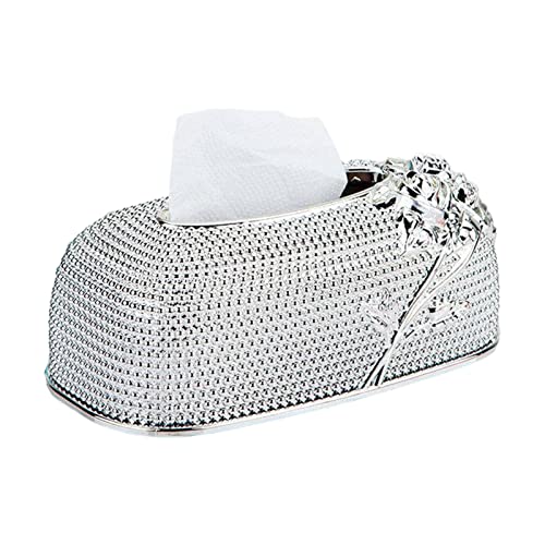 FIYSON Taschentuchspender, Rechteckige Kosmetiktücher Box Taschentücher Box Kosmetiktücherboxen,für Home Office Auto Tissue Cover Hotel Restaurant Dekoration (Silber) von FIYSON